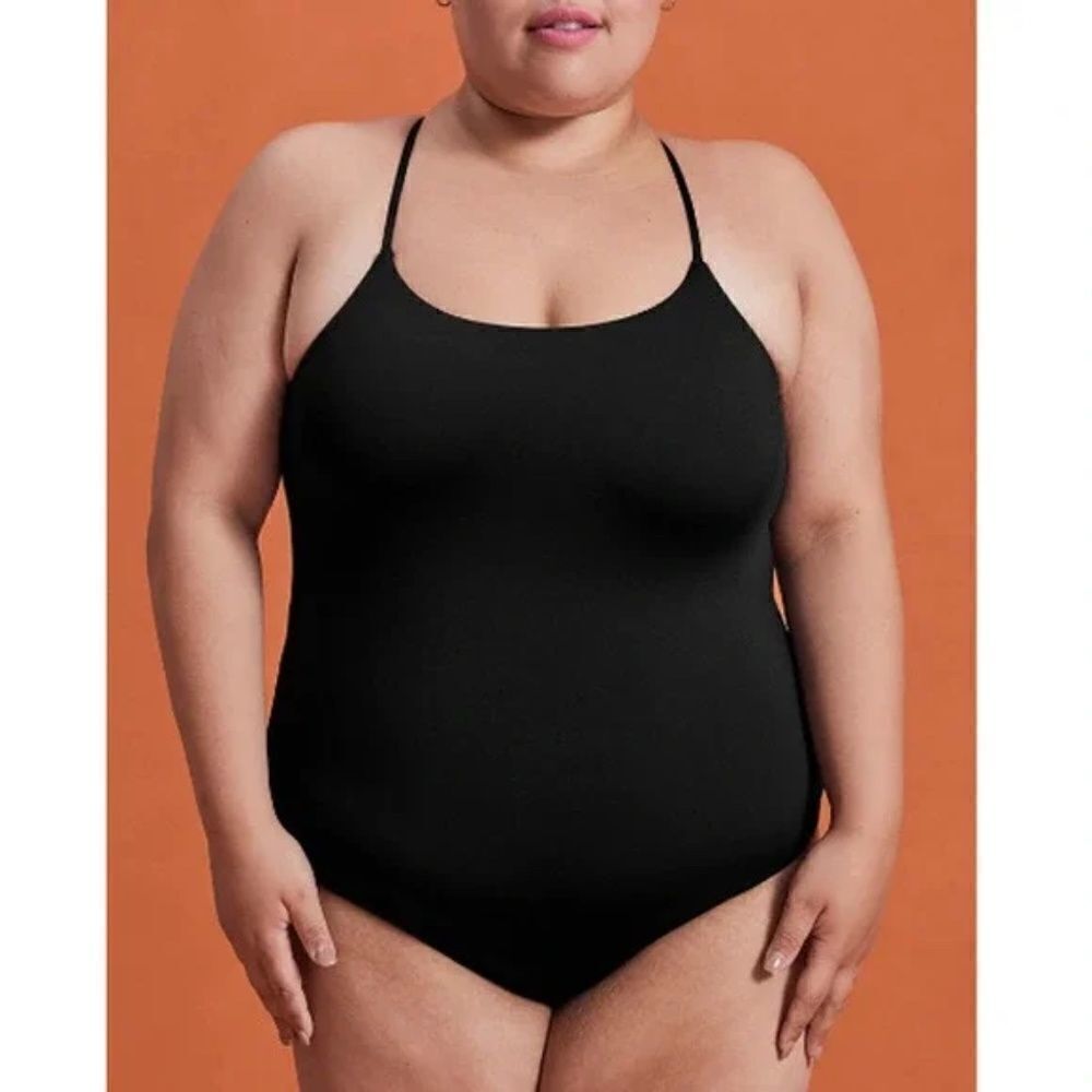 GIRLFRIEND COLLECTIVE Clemente Cross Back Black One Piece Swimsuit XSmall - Picture 1 of 8